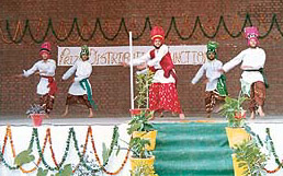 Students of Government Model Senior Secondary School, Sector 40, present a bhangra on the occasion of their annual prize-distribution function in Chandigarh 