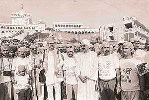 Kashmiri Pandits during the Kritagyata Yatra at Anandpur Sahib.