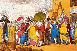 Sale of English beauties in the East Indies -- T. Rowlandson, C. 1800.