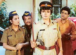 Scene from Lady Inspector: Thrills and spills