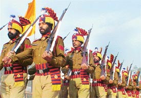 A contingent of the Punjab police takes part in the Republic Day parade