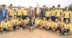The Punjab and Sind Bank Hockey Team, who finished as runners-up in the National Junior Hockey Championship