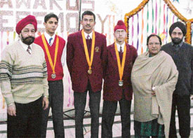 The winners of state-level mathematics test organised by CASTLE with Ms H.K. Buttar, Head, Department of Electronics