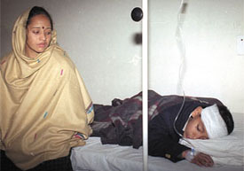 A child, who was injured in the mishap