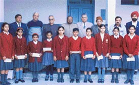 Ten Bharatiya Vidya Mandir school students who were given scholarship