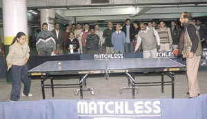 Dr R K Pachauri, chairman of the Tata Energy Research Institute, inaugurating the fifth Teri Table Tennis Tournament