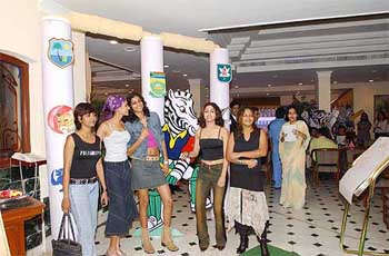 A Kolkata hotel decorated like a cricket ground