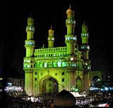 Night illumination of the historic Charminar