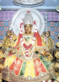 The idol to be installed during the Murti Sthapana festival at Shri Santoshi Mata Mandir, Hari Nagar, in the Capital.