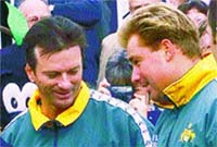Steve Waugh with Shane Warne