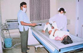 A patient being treated at the Command Hospital, Chandi Mandir