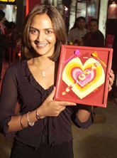 Bollywood actress Esha Deol shows her valentine gift