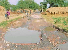 The road leading to the Jayanti Devi temple from the Chandigarh-Kurali road