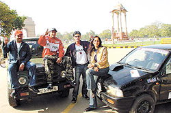 Winners of Autocross 2003 Rally at the India Gate in the Capital on Thursday.