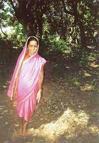 A Koli woman stands inside the Ahupe Devrai