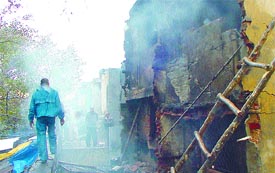 One of the shops which was gutted
