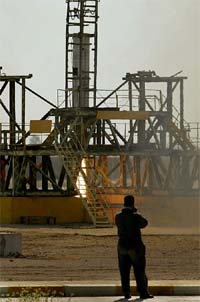 Iraqi officials carry a static test
