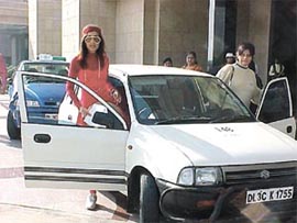 Two participants gearing up for the all-woman rally 