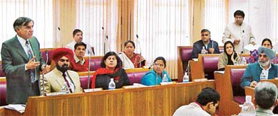 Budget session of the Municipal Corporation Chandigarh in progress at MC House