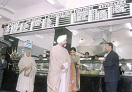 Nirankari Baba Hardev Singh ji inaugurates a modern cafeteria at Nirankari Sarovar, Burari Road, in the Capital