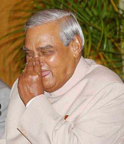 Prime Minister Atal Behari Vajpayee in a jovial mood 