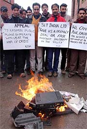 Cable operators from Kashmir burn signal decoders