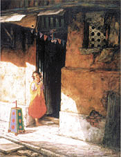 A painting by Sadhna Sengupta as part of the Contemporary Bengal Art on display in the Capital. 