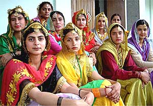 NSS volunteers wait for their turn to present giddha at the annual prize distribution function