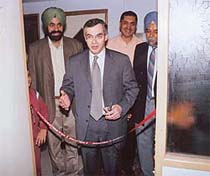 The Health Minister of Ontario, Canada, Mr Tony Clement, inaugurates the office of Sentinel International in Sector 17