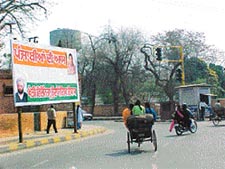 One of the hoardings that have been put up by the government