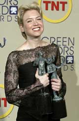 Actress Renee Zellweger holds two awards 