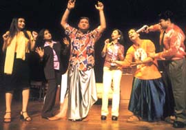 A scene from the play 'Dreamsellers', staged by Gatearch