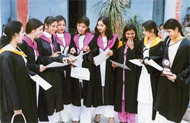 Jubilant students of Ramgarhia Girls College after receiving their degrees