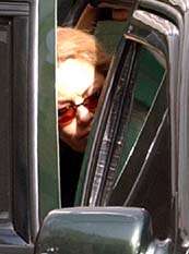 Ruzica Djindjic, wife of Serbian Prime Minister Zoran Djindjic, leaves a hospital in Belgrade