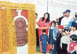 Madam Grace Pinto lays the foundation stone of Ryan International School in Sector 49-B, Chandigarh