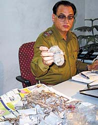 One of the explosive devices found at the auto stand at New Delhi Railway Station