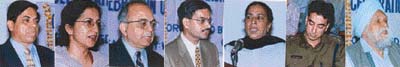 Speakers who highlighted the cause of women at a seminar on Marriages with NRIs...