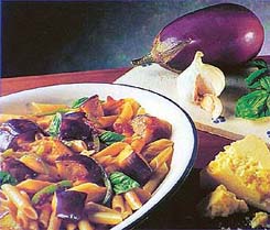 Penne with eggplant