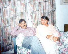 Kapil Dev and his wife, Sangeeta, in a file photo taken at their Salmia house in Kuwait.