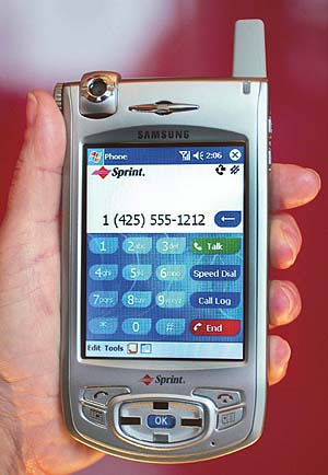 Shown is the new Sprint PCS Phones by Samsung 