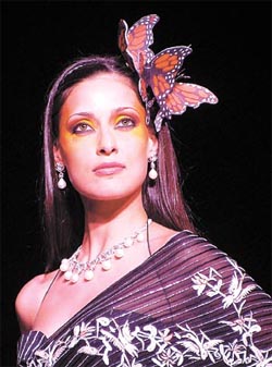 A model in an outfit designed by Shobna and Vijay Arora