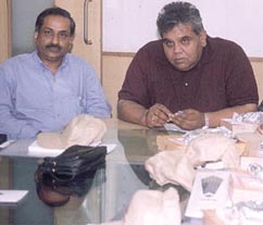 Cricketer Rakesh Shukla and T. K. Bhowmik announce the details of the SAIL Trophy Cricket tournament