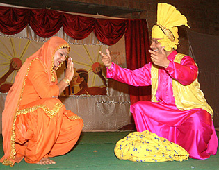Artistes of the North Zone Culture Center, Patiala, perform at Giani Zail Singh Engineering College