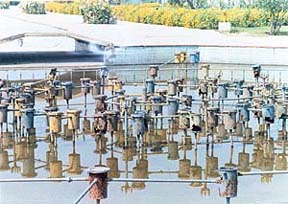 The deeply corroded fountain of Nehru Park in Patiala