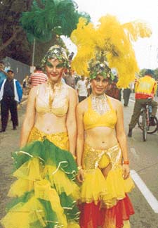 Colourfully dressed Australian supporters