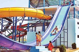 This pendulum slide is the latest adventure spot introduced at Fun City Amusement Park