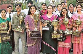 Prize winners from the Food Craft Institute at their annual function in Chandigarh