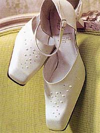 Pearls and crystals add glitter to shoes