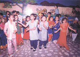 Students of Childrens Valley and kids of Prayas presenting a cultural show