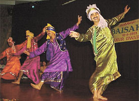 Performers at the festival of Baisakhi organised by the Thakurdwara Trust at the India International Centre